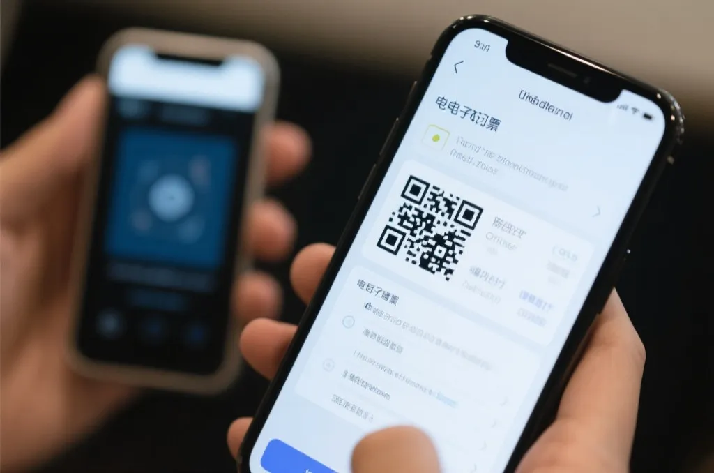电子票二维码与订单信息在手机上进行安全核验的场景